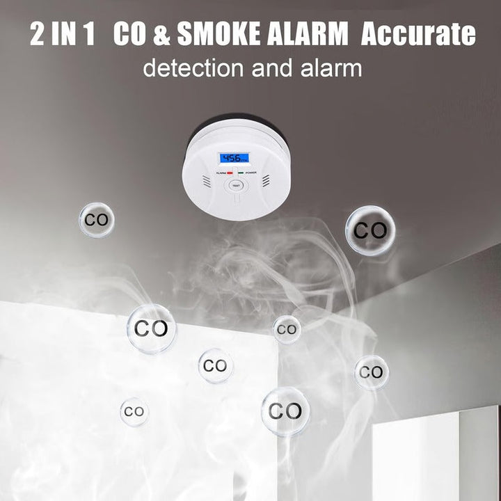 Dual Sensor Carbon Monoxide and Smoke Detection Alarm Battery Operated