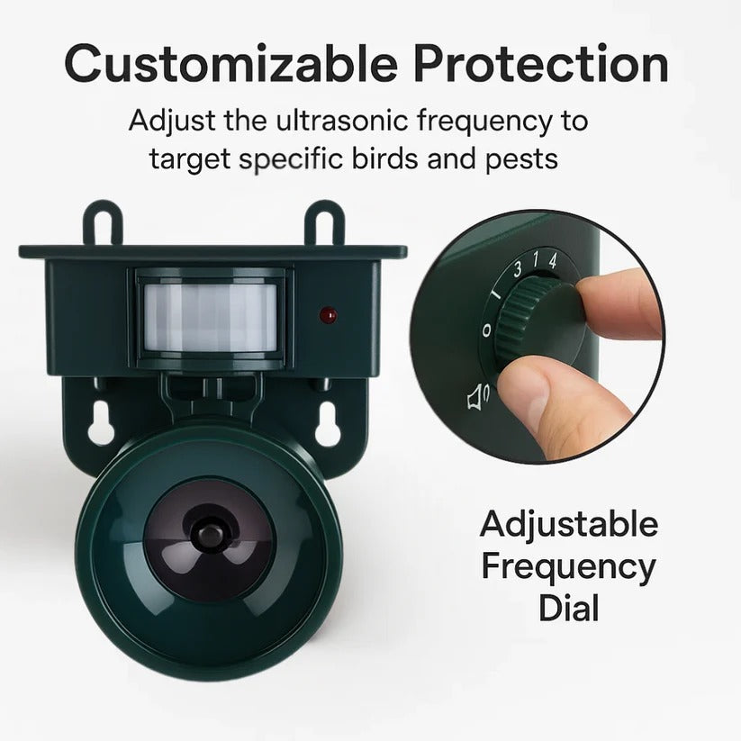 Solar Powered Bird Repeller Motion Sensor Adjustable Sound