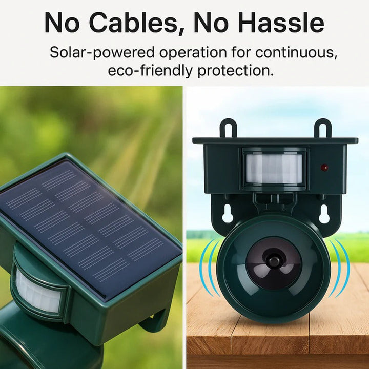 Solar Powered Bird Repeller Motion Sensor Adjustable Sound