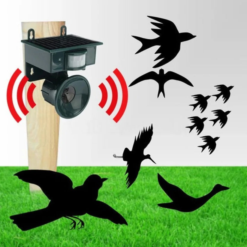 Solar Powered Bird Repeller Motion Sensor Adjustable Sound