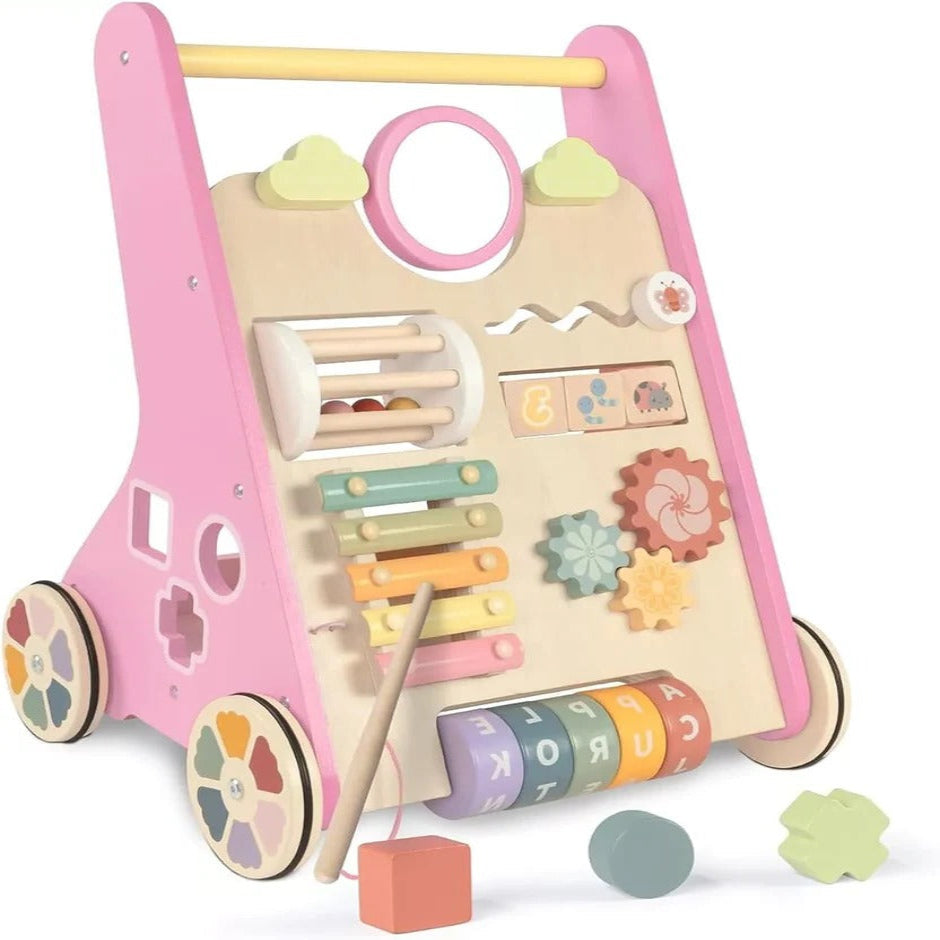 Toddler Wooden Activity Walker and Skill Center