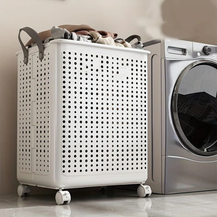 Laundry Basket with Wheels and Handle Portable