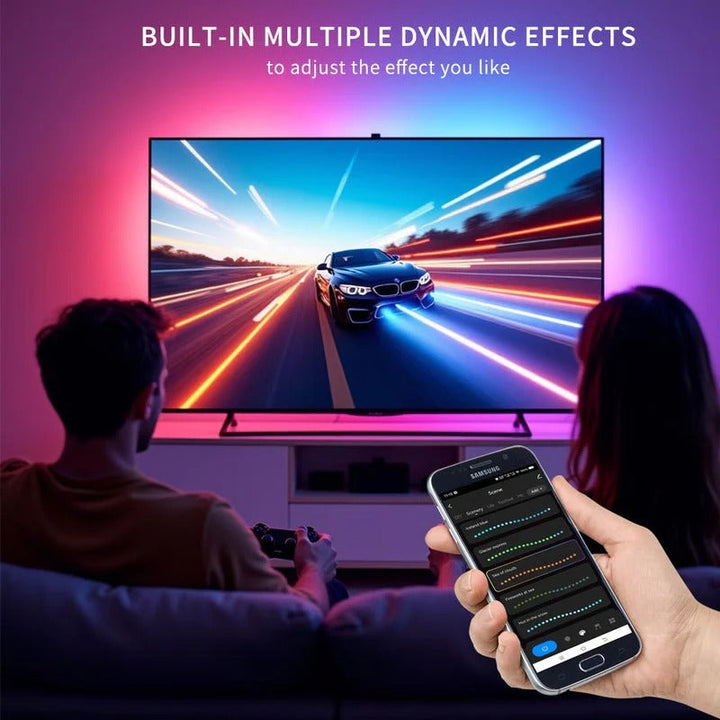 LED Bias Lighting Strip with Screen Sync Wireless App Control