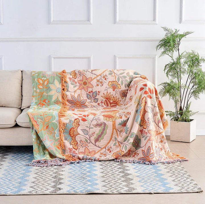 Cotton Blanket with Boho Pattern - Lenila