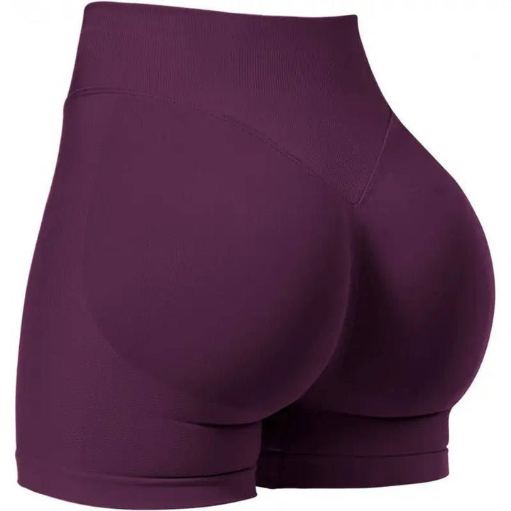 Womens High Waist Seamless Ribbed Activewear Shorts Tummy Control