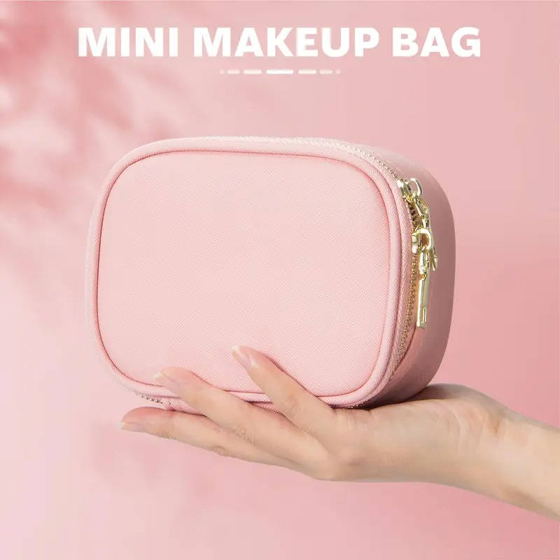 Travel Makeup Bag with Adjustable LED Mirror Portable Organizer