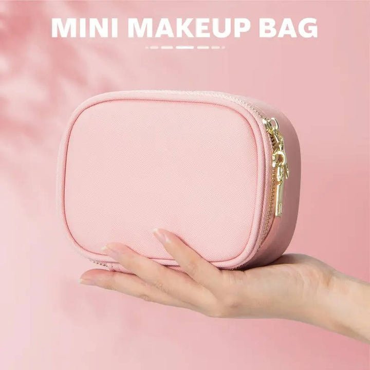 Travel Makeup Bag with Adjustable LED Mirror Portable Organizer