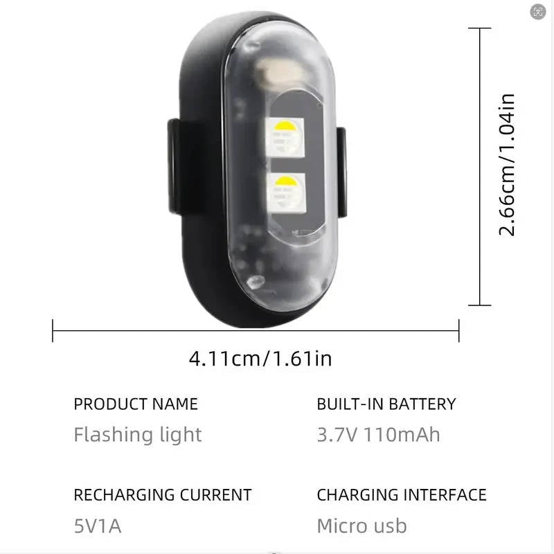 Wireless RGB LED Strobe with Remote Rechargeable Aircraft Style