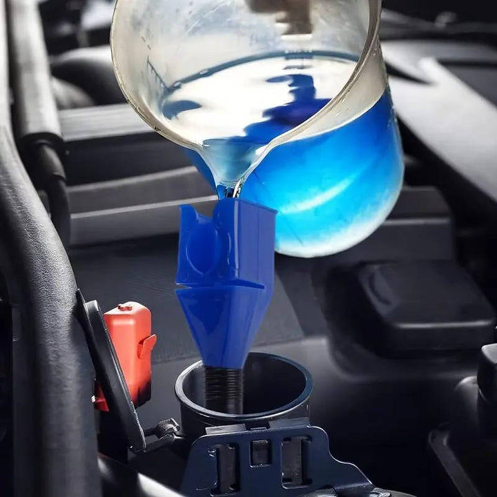 Universal Hands- Oil Funnel with Wide Mouth and Flexible Hose Spill