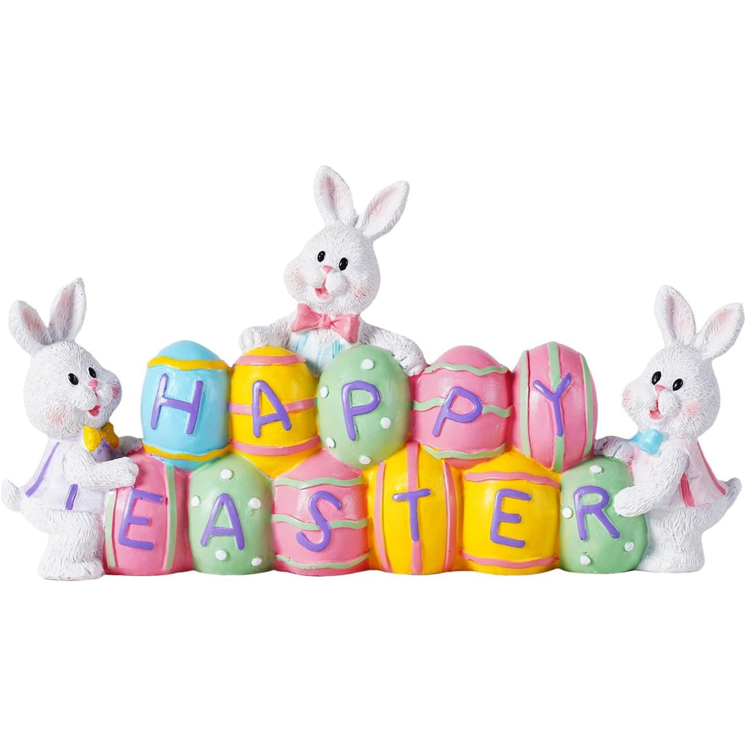 Easter Tabletop Centerpiece Bunny Holding Eggs Decorative - Lenila