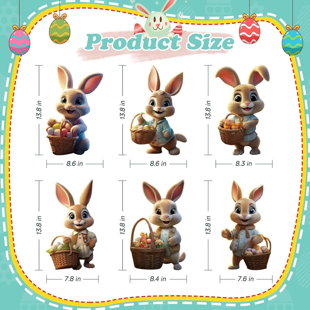 Outdoor Easter Bunny Yard Signs with Stakes Decorative Set