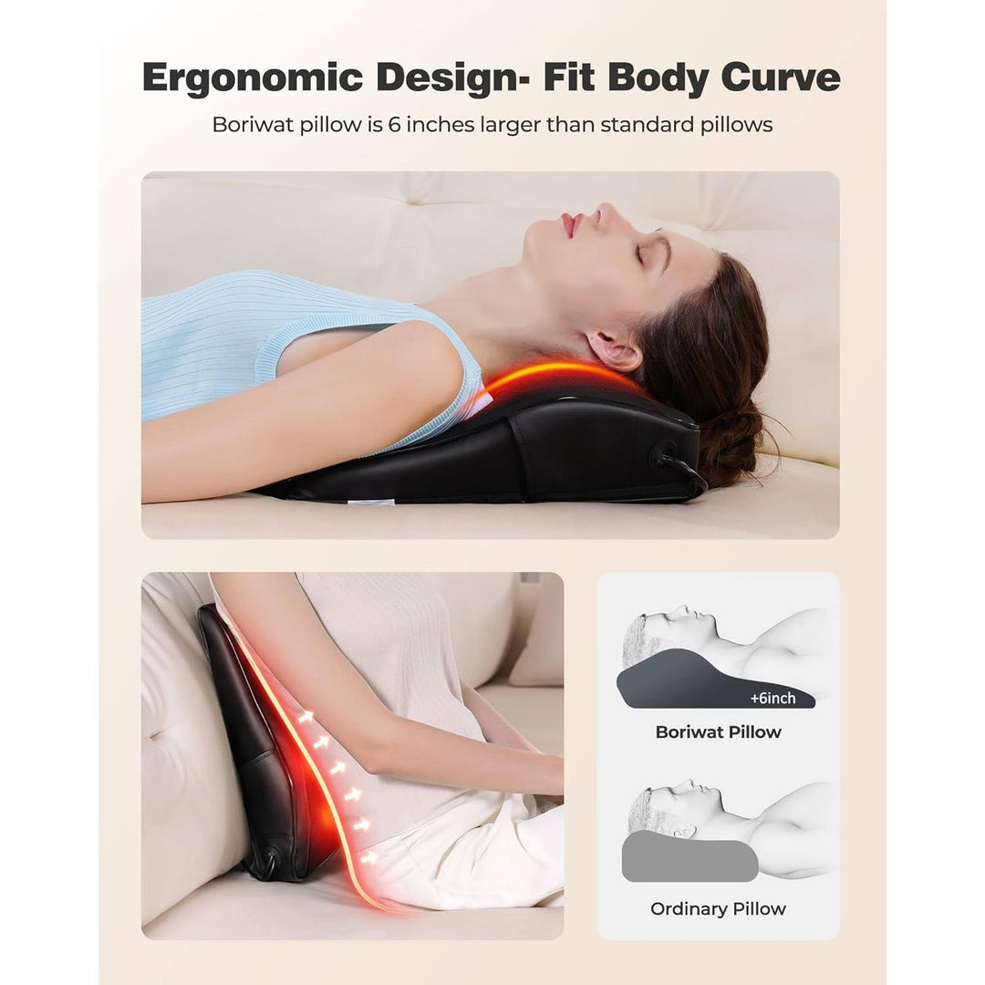 3D Shiatsu Kneading Neck and Back Massager Pillow with Heat