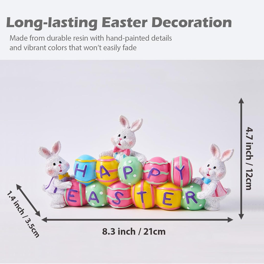 Easter Tabletop Centerpiece Bunny Holding Eggs Decorative