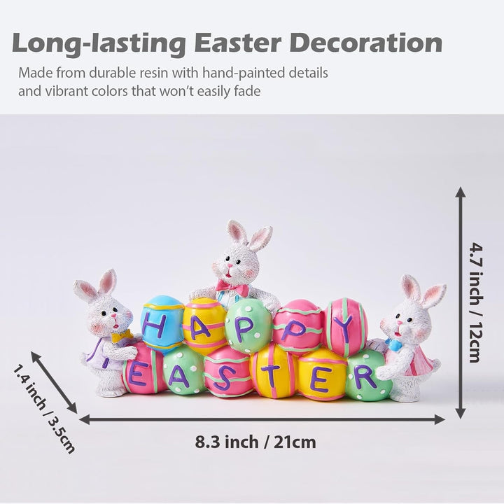 Easter Tabletop Centerpiece Bunny Holding Eggs Decorative