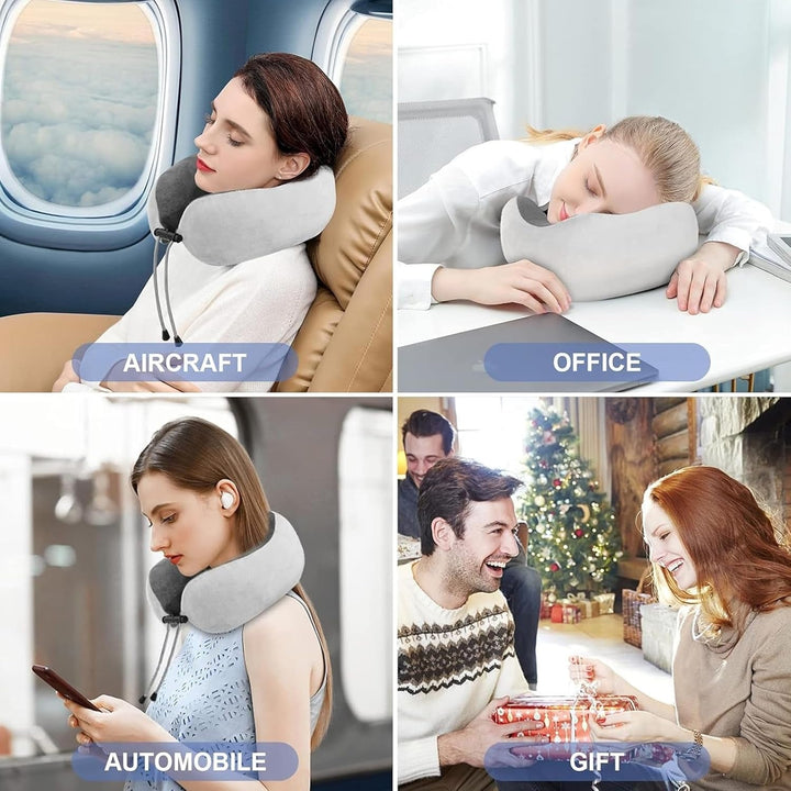 Ergonomic Travel Neck Pillow with Massager for Comfort and Relaxation
