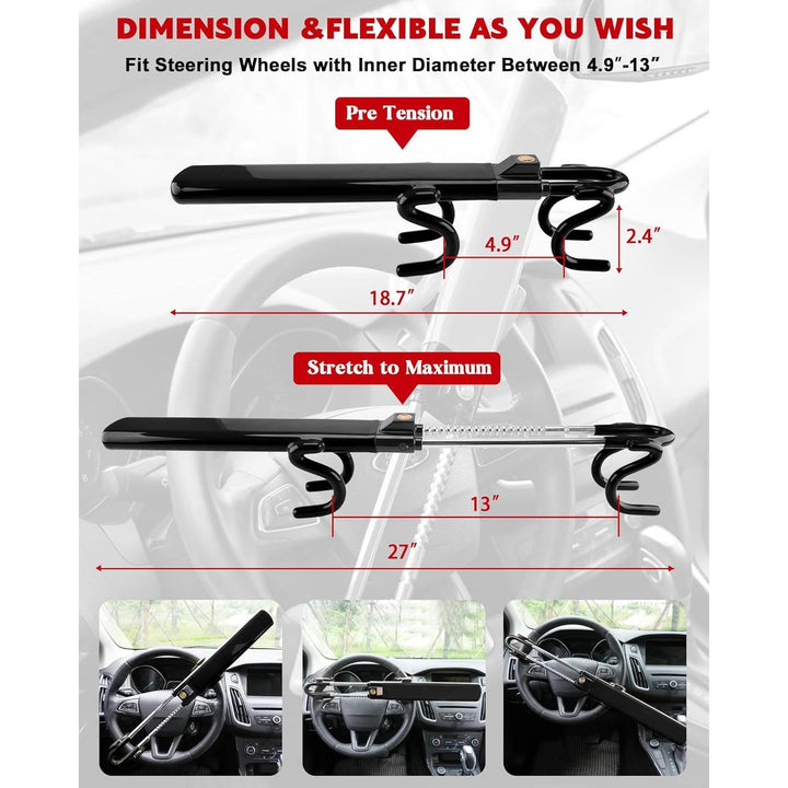 Car Steering Wheel Lock Anti-Theft Device with Keys
