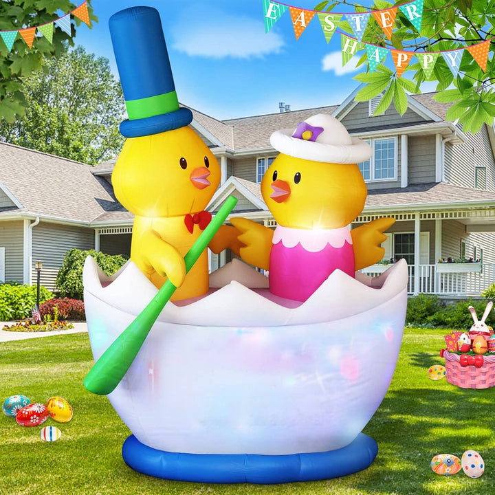Outdoor Inflatable Easter Decoration with LED Lights Yard Garden Decor - Lenila