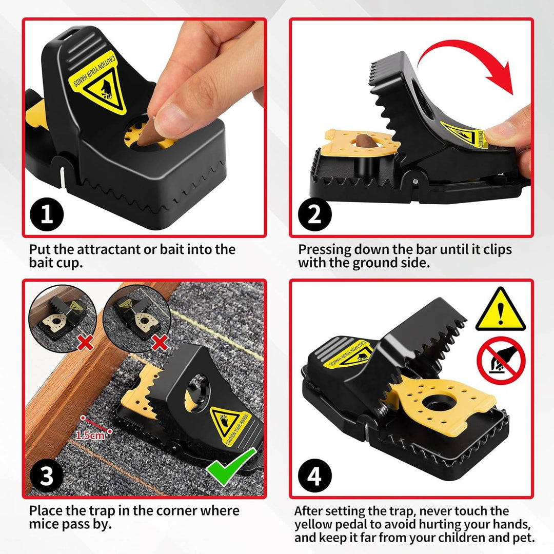 Snap Mouse Trap High Sensitivity Trigger Safe No Touch Disposal
