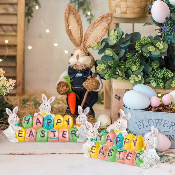Easter Tabletop Centerpiece Bunny Holding Eggs Decorative