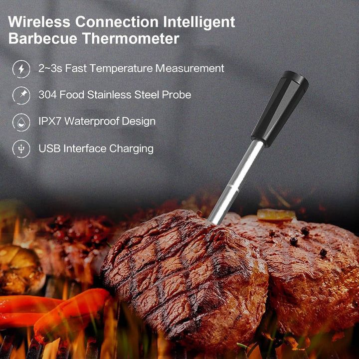 Wireless Bluetooth Meat Thermometer with App Control Waterproof Probe