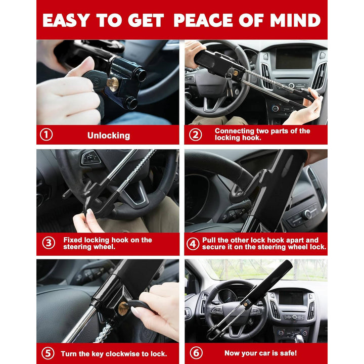 Car Steering Wheel Lock Anti-Theft Device with Keys