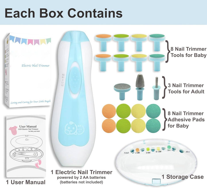 Baby Nail Trimmer Electric Safe Kit for Newborns and Toddlers