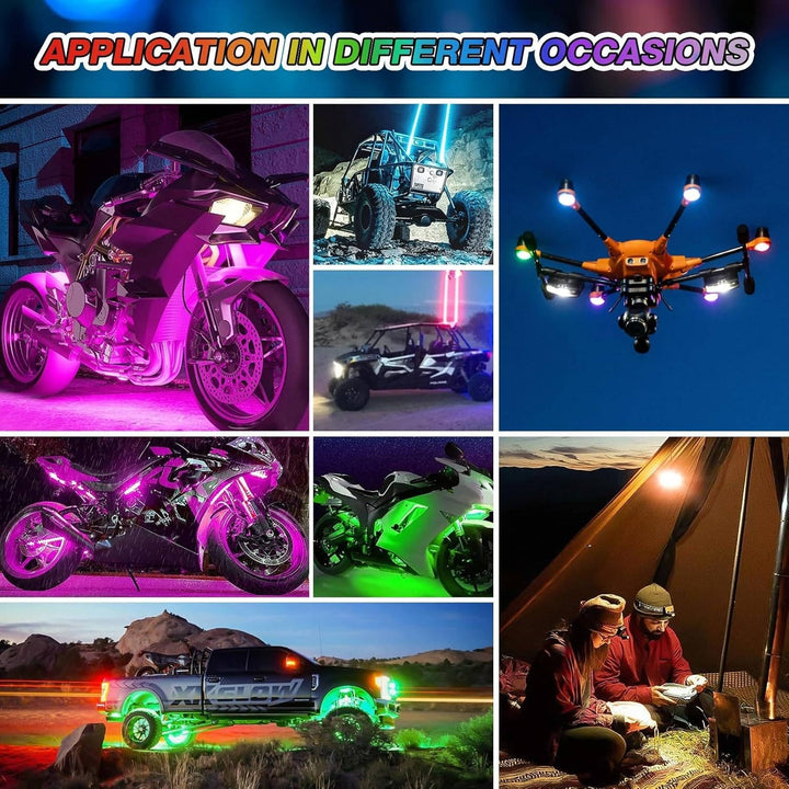 Wireless RGB LED Strobe with Remote Rechargeable Aircraft Style