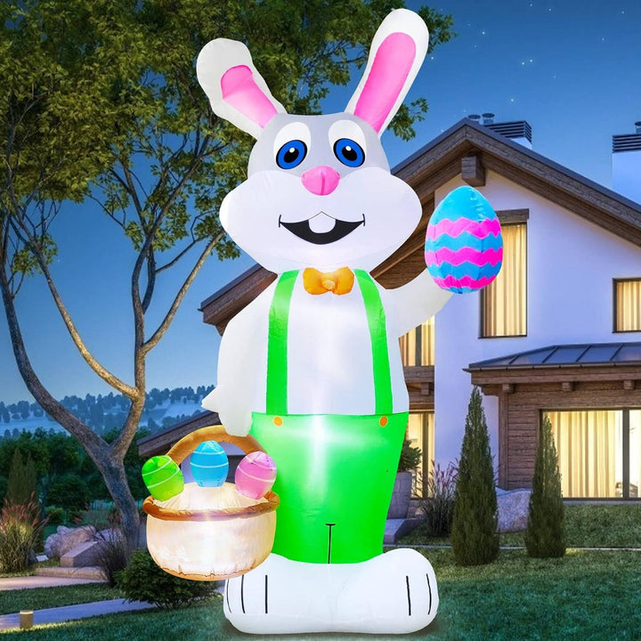Outdoor Inflatable Easter Bunny Decoration Lighted Blow-Up Rabbit - Lenila