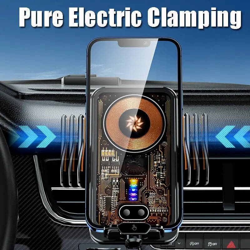 Wireless Car Charger Phone Mount with Auto Clamping Fast Charging