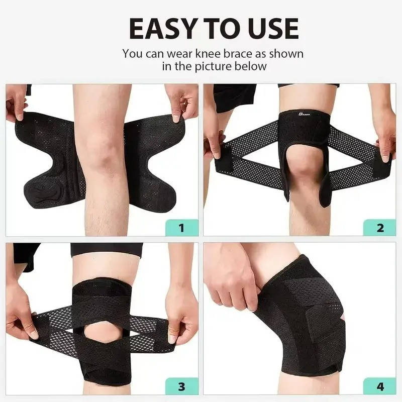 Breathable Knee Brace with Side Stabilizers Adjustable Support for