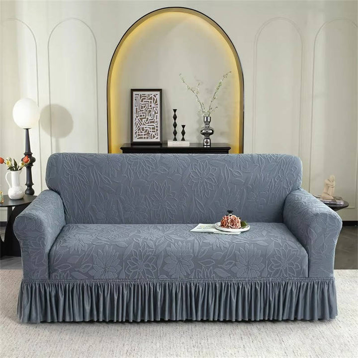Elastic Sofa Cover Jacquard Fabric Dustproof with Skirt Edge