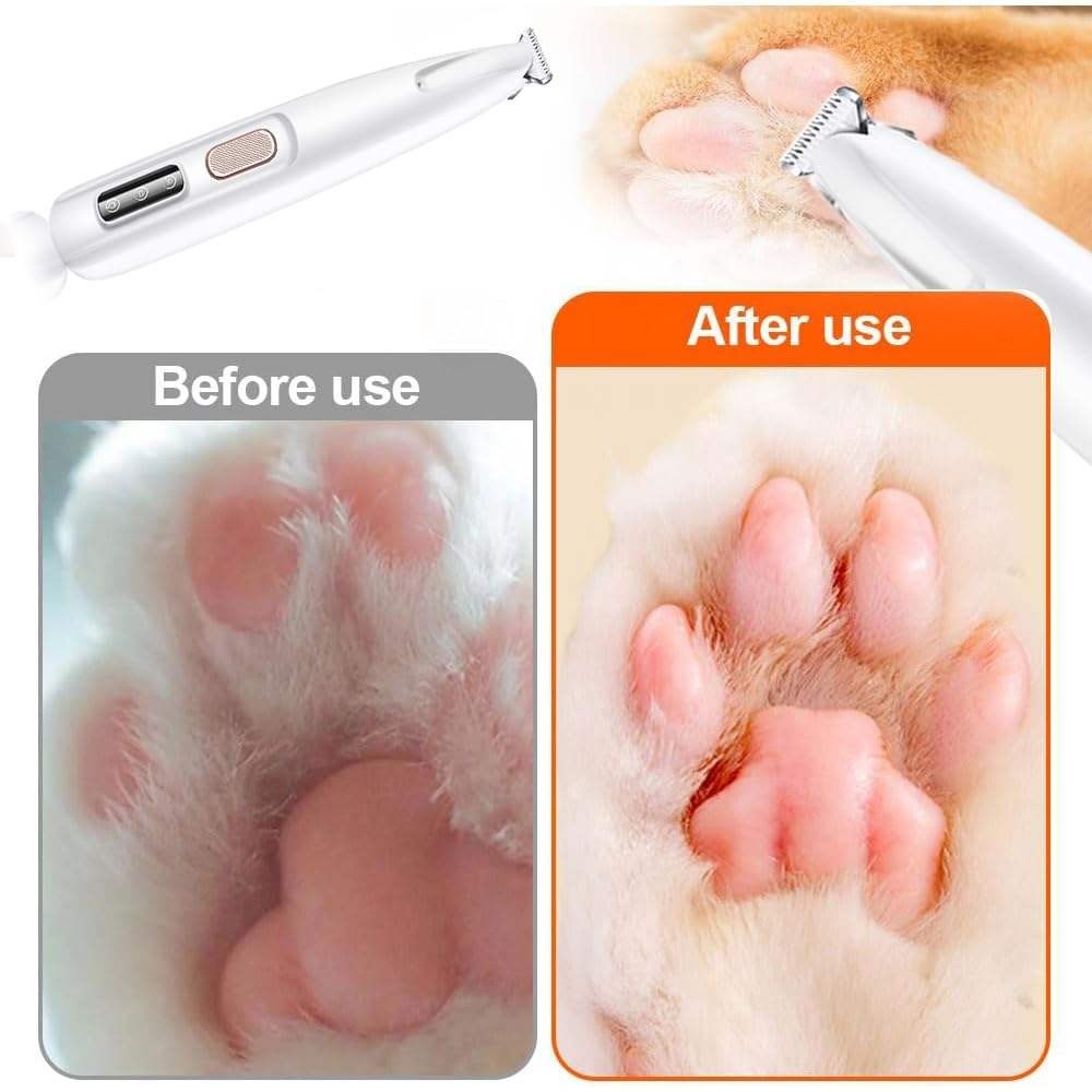 Pet LED Paw Trimmer Waterproof Whisper Quiet USB Charging