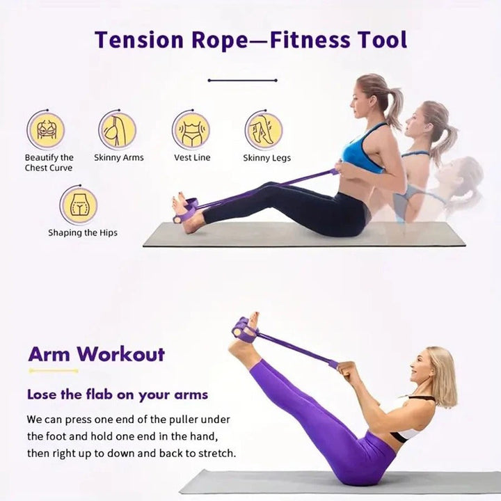 Adjustable Resistance Band with Detachable Handles for Home Exercise