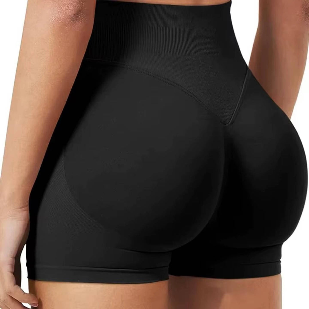 Womens High Waist Seamless Ribbed Activewear Shorts Tummy Control - Lenila