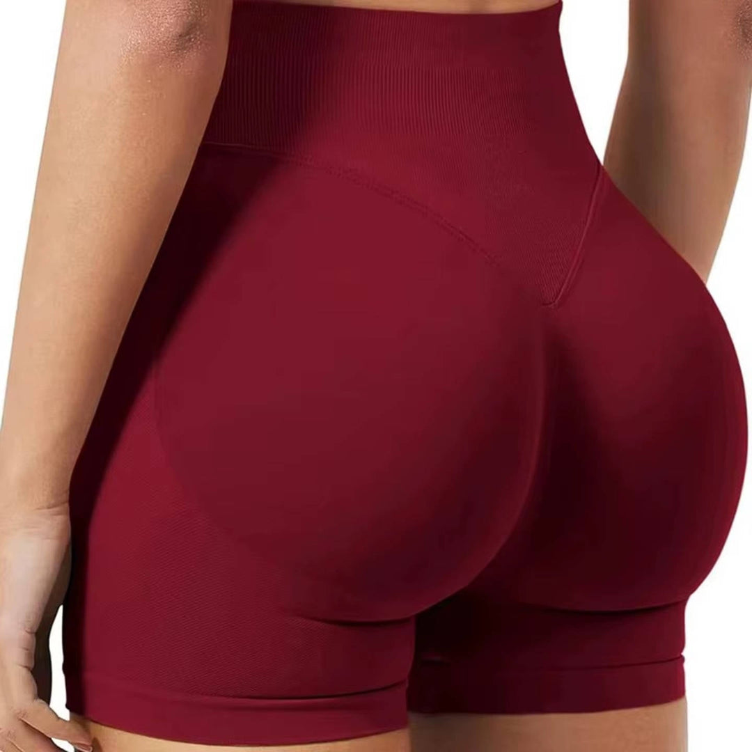 Womens High Waist Seamless Ribbed Activewear Shorts Tummy Control