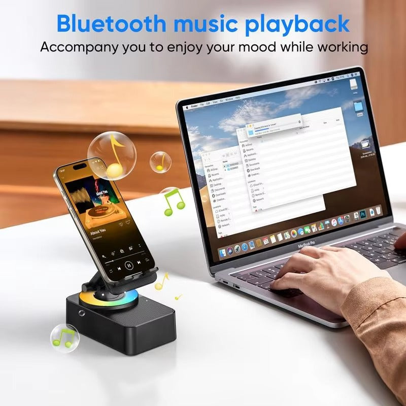 Portable Wireless Bluetooth Desk Speaker with Foldable Phone Stand