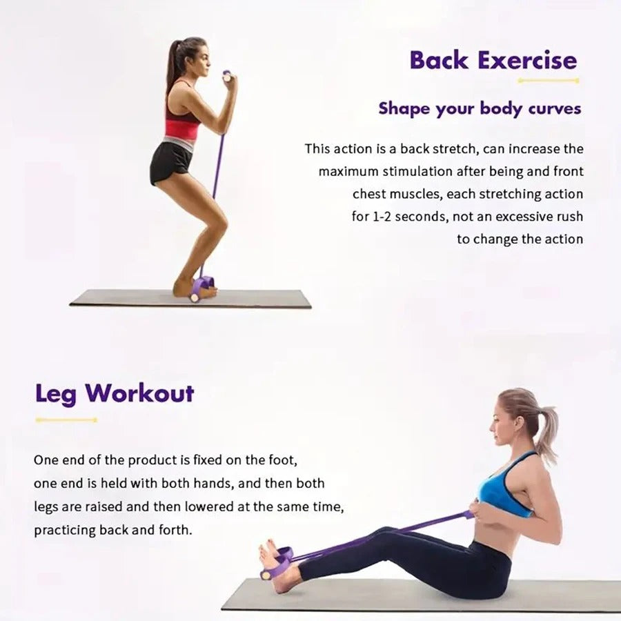 Adjustable Resistance Band with Detachable Handles for Home Exercise