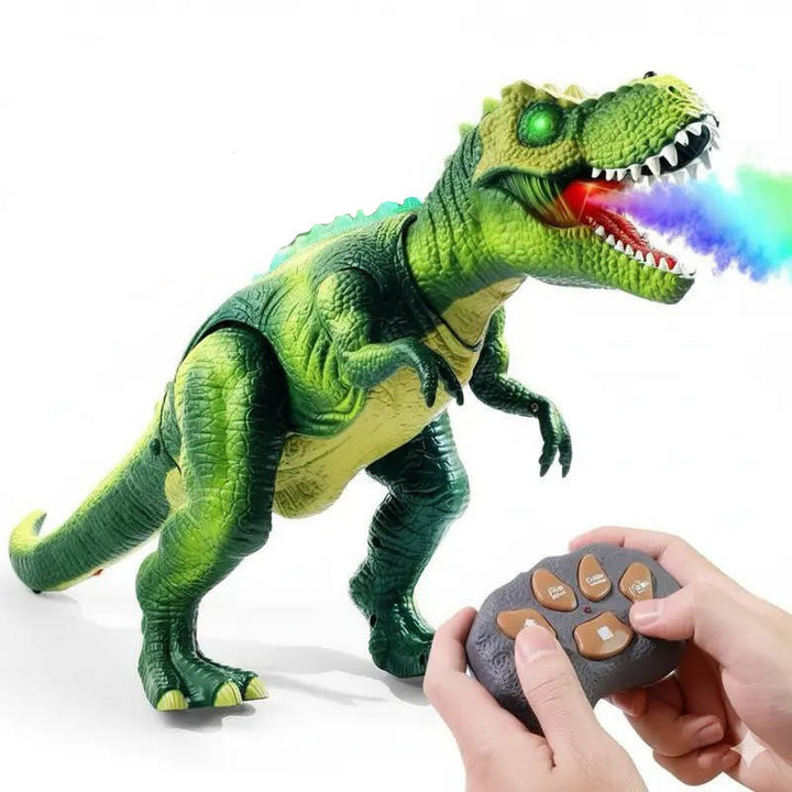 Kids Remote Control Dinosaur Toy with Mist Spray Roaring Sounds Large - Lenila