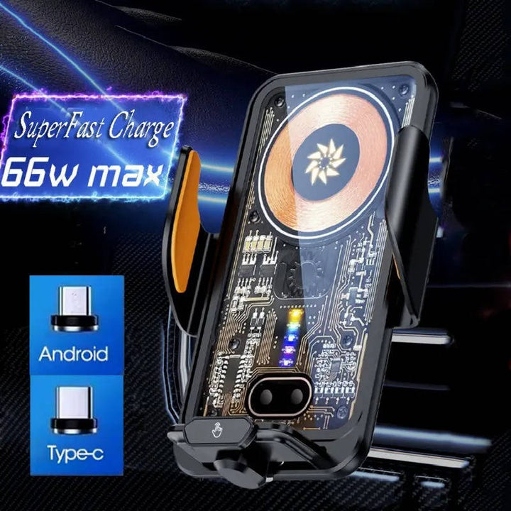 Wireless Car Charger Phone Mount with Auto Clamping Fast Charging