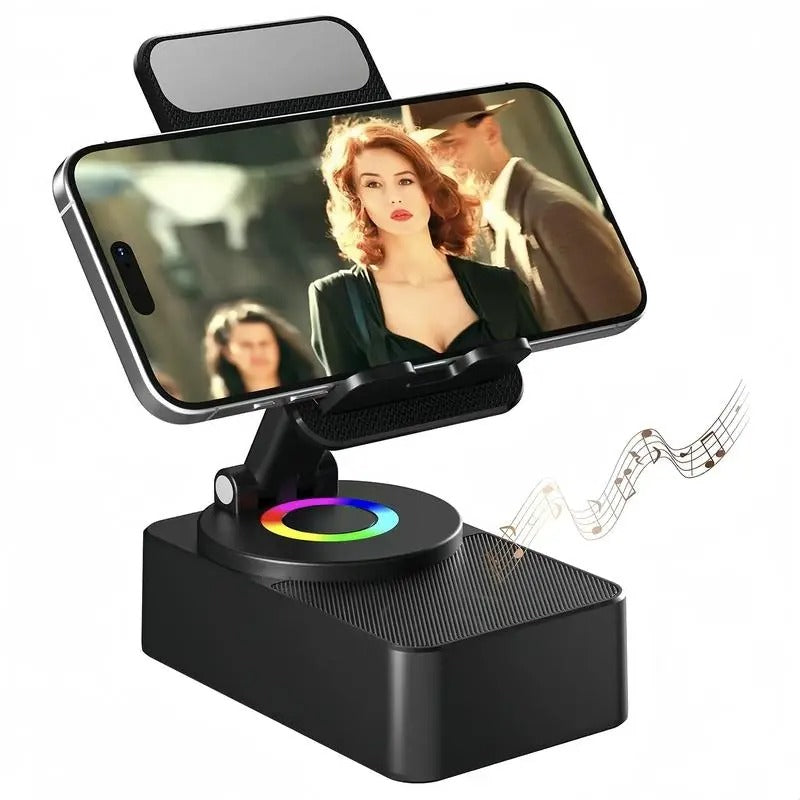 Portable Wireless Bluetooth Desk Speaker with Foldable Phone Stand