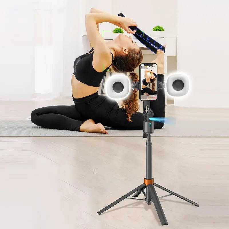 Smart Tripod with Face Tracking and Dual Fill Lights Rechargeable