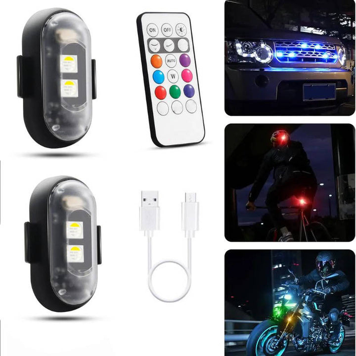 Wireless RGB LED Strobe with Remote Rechargeable Aircraft Style - Lenila