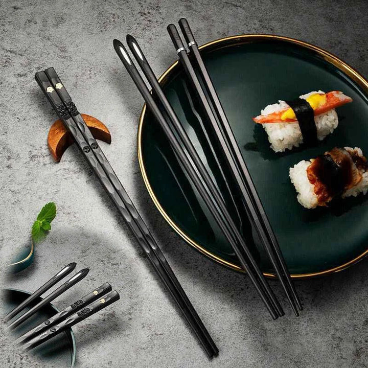 Reusable Non-Slip Alloy Chopsticks Pair Standard Length