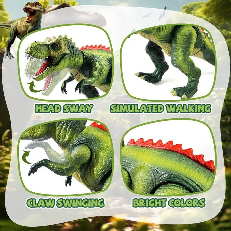 Kids Remote Control Dinosaur Toy with Mist Spray Roaring Sounds Large