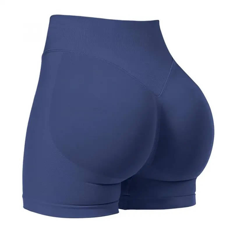 Womens High Waist Seamless Ribbed Activewear Shorts Tummy Control