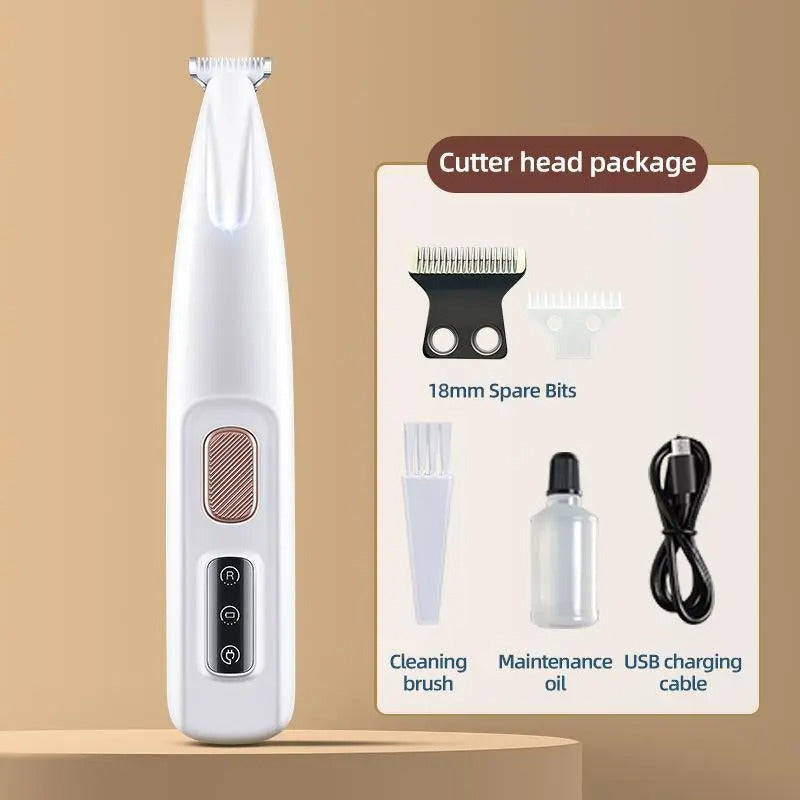 Pet LED Paw Trimmer Waterproof Whisper Quiet USB Charging