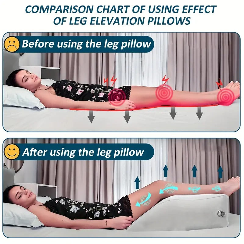 Inflatable Leg Elevation Pillow Soft Wedge Cushion for Circulation