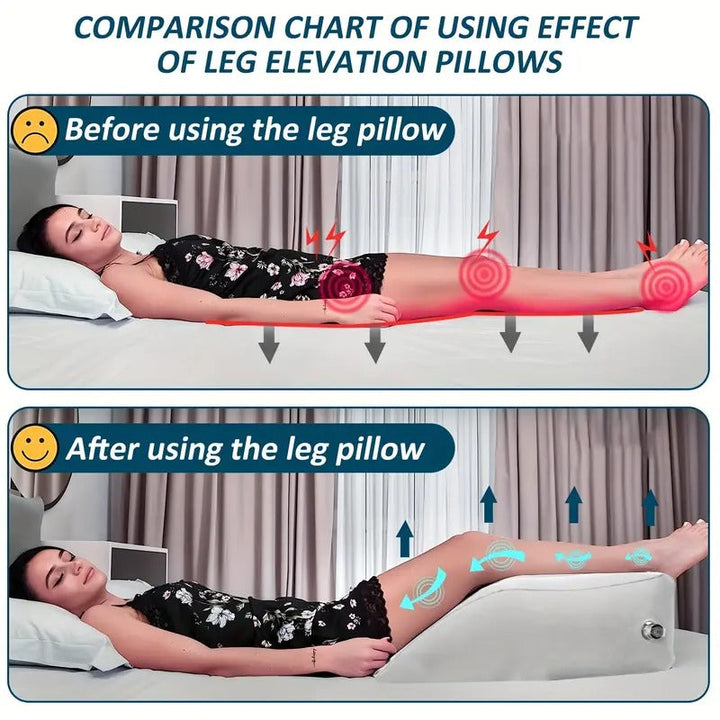 Inflatable Leg Elevation Pillow Soft Wedge Cushion for Circulation