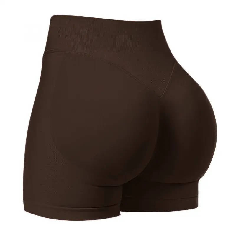 Womens High Waist Seamless Ribbed Activewear Shorts Tummy Control