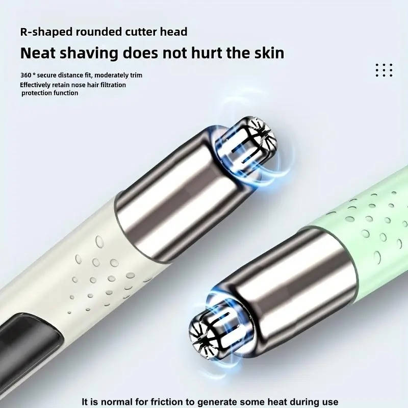 Electric Nose and Ear Hair Trimmer USB Rechargeable Compact